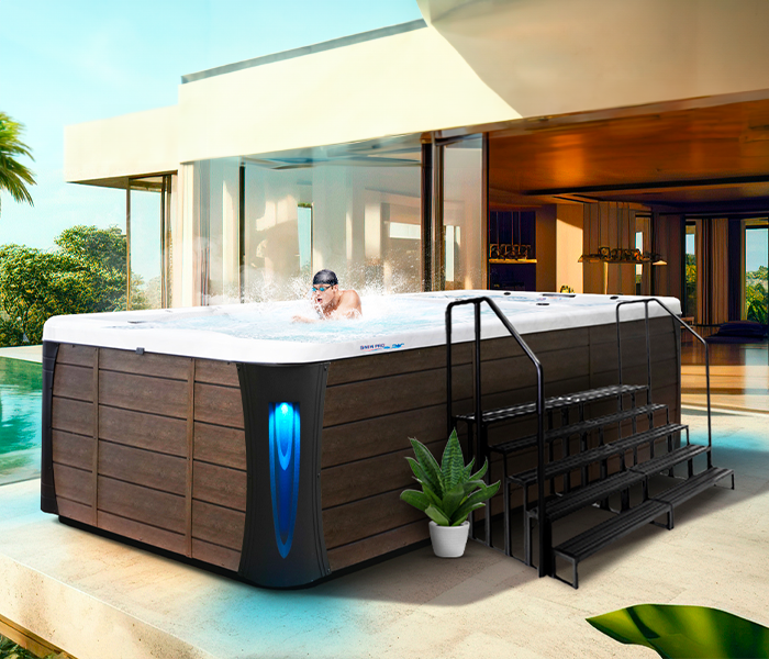 Calspas hot tub being used in a family setting - Plymouth